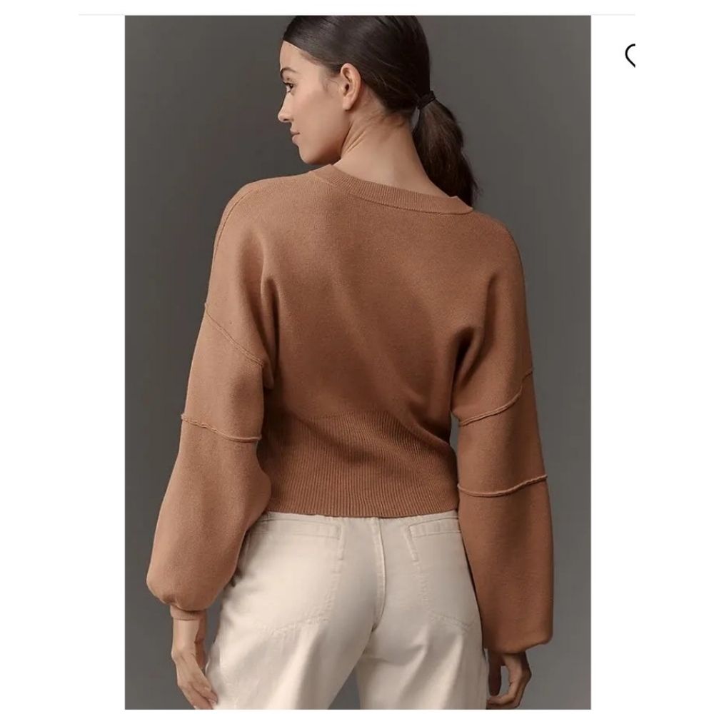 Anthropologie half zip pullover sweater in size small. Camel/tan - Picture 4 of 12
